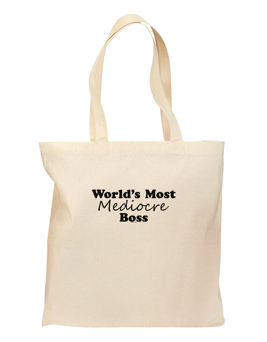 World's Most Mediocre Boss - Boss Day Grocery Tote Bag-Grocery Tote-TooLoud-Natural-Medium-Davson Sales