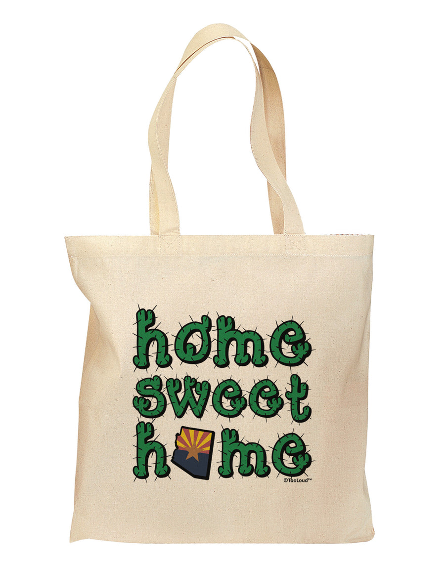 Home Sweet Home - Arizona - Cactus and State Flag Grocery Tote Bag by TooLoud-Grocery Tote-TooLoud-Natural-Medium-Davson Sales