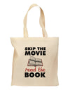 Skip The Movie Read The Book Grocery Tote Bag - Natural-Grocery Tote-TooLoud-Natural-Medium-Davson Sales