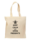 Keep Calm and Open Presents Christmas Grocery Tote Bag-Grocery Tote-TooLoud-Natural-Medium-Davson Sales