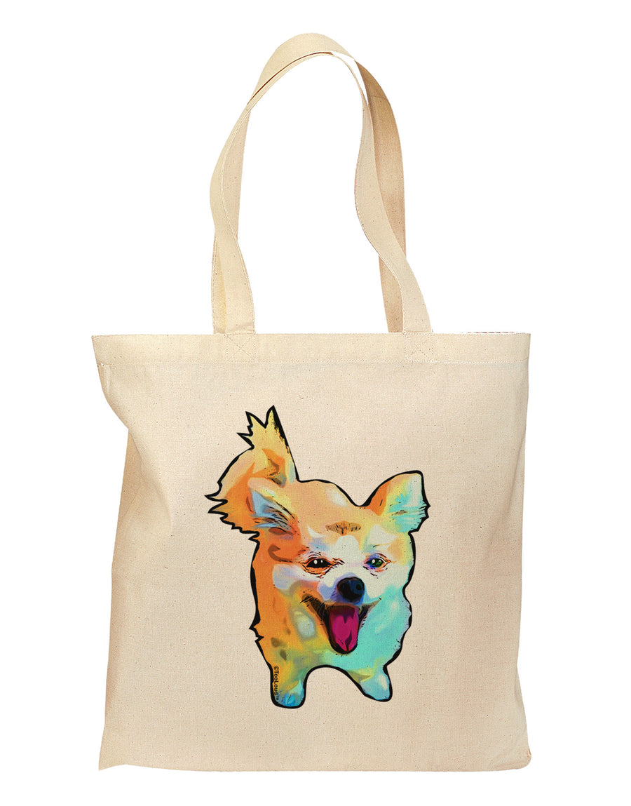 Cartoon Pomeranian Grocery Tote Bag - Natural-Grocery Tote-TooLoud-Natural-Medium-Davson Sales