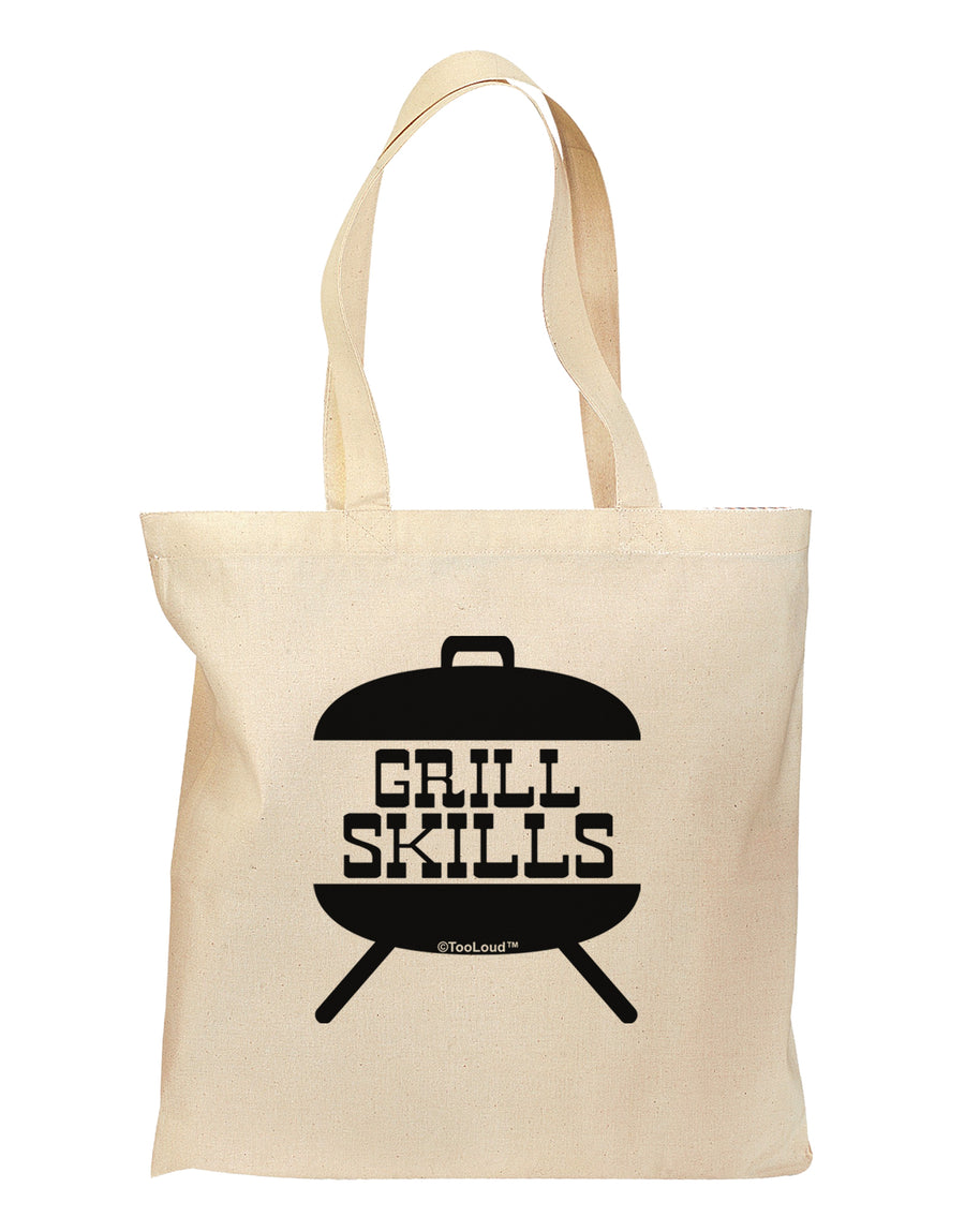 Grill Skills Grill Design Grocery Tote Bag by TooLoud-Grocery Tote-TooLoud-Natural-Medium-Davson Sales