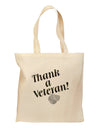 Thank A Veteran Grocery Tote Bag-Grocery Tote-TooLoud-Natural-Medium-Davson Sales