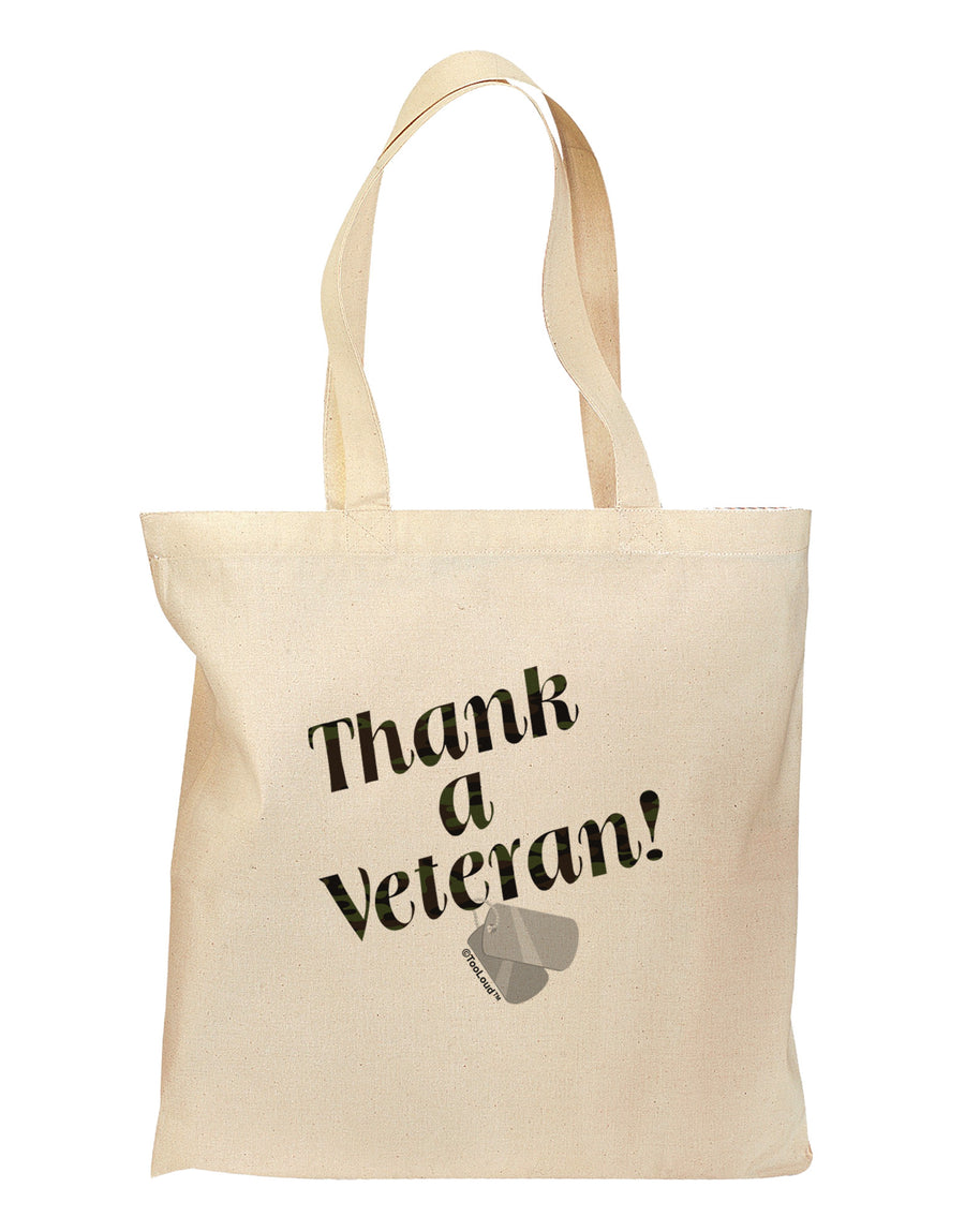 Thank A Veteran Grocery Tote Bag-Grocery Tote-TooLoud-Natural-Medium-Davson Sales