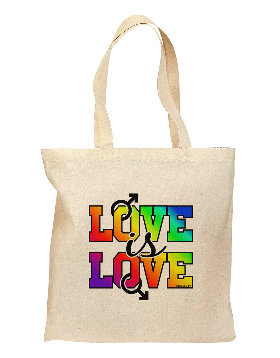 Love Is Love Gay Pride Grocery Tote Bag-Grocery Tote-TooLoud-Natural-Medium-Davson Sales