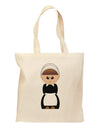 Cute Pilgrim Girl Thanksgiving Grocery Tote Bag-Grocery Tote-TooLoud-Natural-Medium-Davson Sales