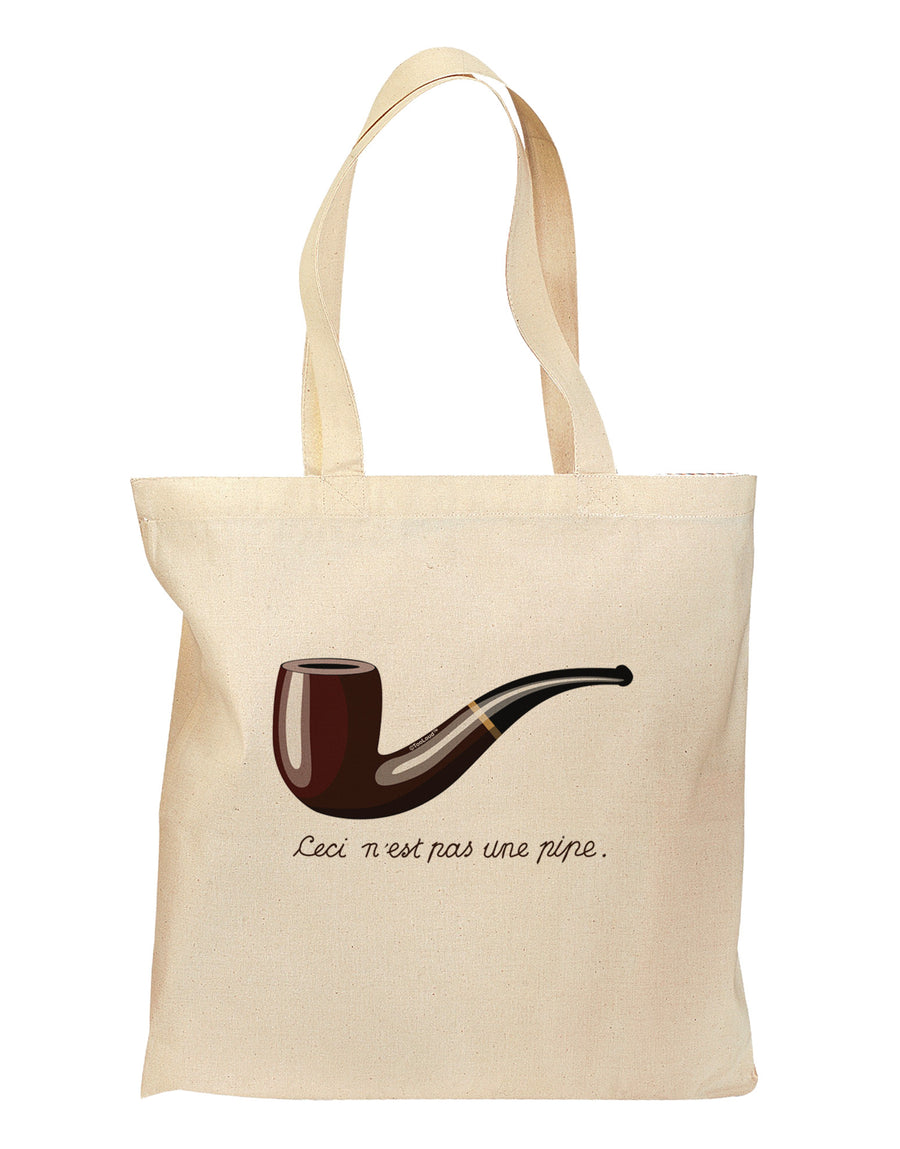 Ceci n'est pas une pipe Grocery Tote Bag-Grocery Tote-TooLoud-Natural-Medium-Davson Sales