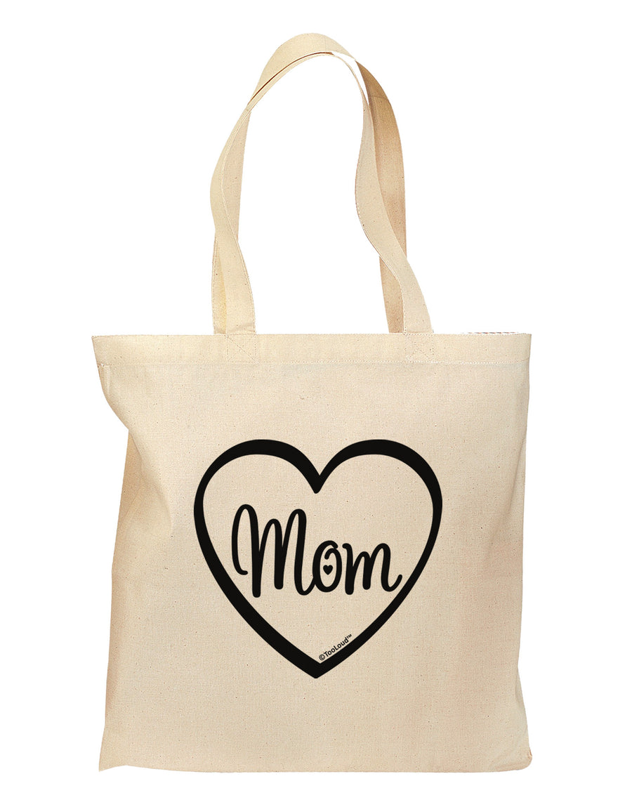 Mom Heart Design Grocery Tote Bag by TooLoud-Grocery Tote-TooLoud-Natural-Medium-Davson Sales