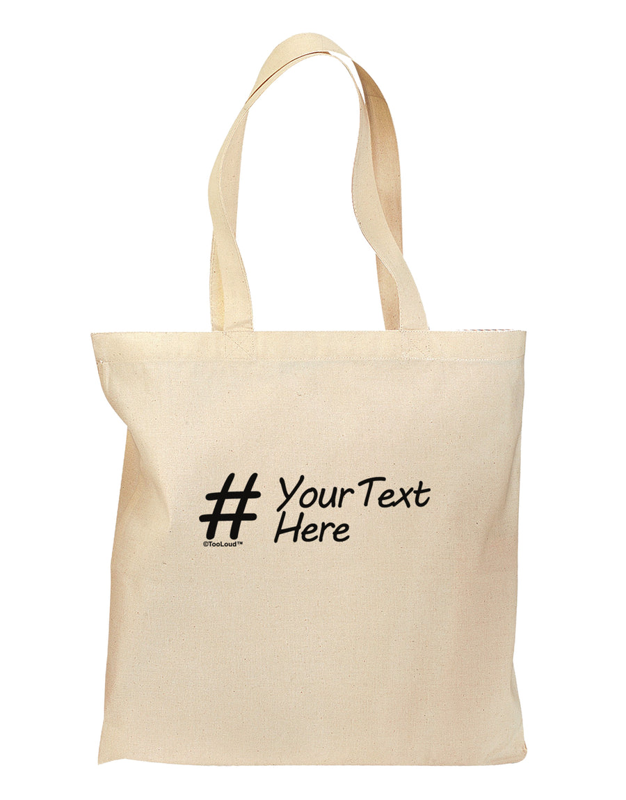 Personalized Hashtag Grocery Tote Bag by TooLoud-Grocery Tote-TooLoud-Natural-Medium-Davson Sales