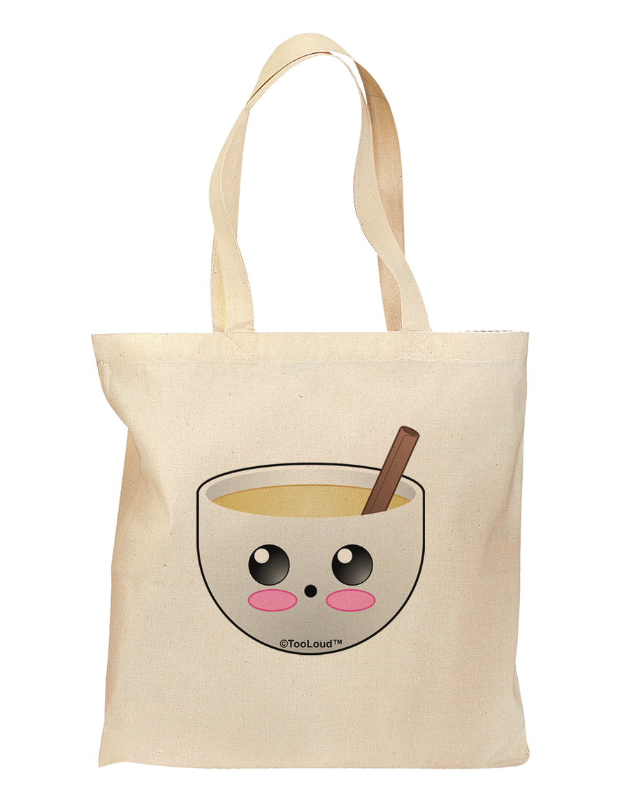 Cute Egg Nog Design - Grocery Tote Bag by TooLoud-Grocery Tote-TooLoud-Natural-Medium-Davson Sales