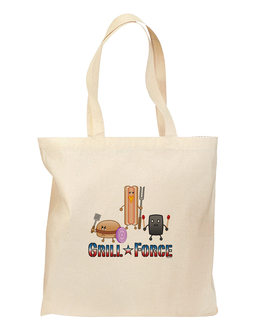 Grill Force Grocery Tote Bag-Grocery Tote-TooLoud-Natural-Medium-Davson Sales