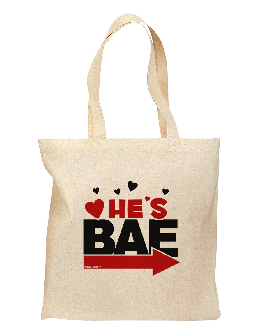 He's BAE - Right Arrow Grocery Tote Bag-Grocery Tote-TooLoud-Natural-Medium-Davson Sales