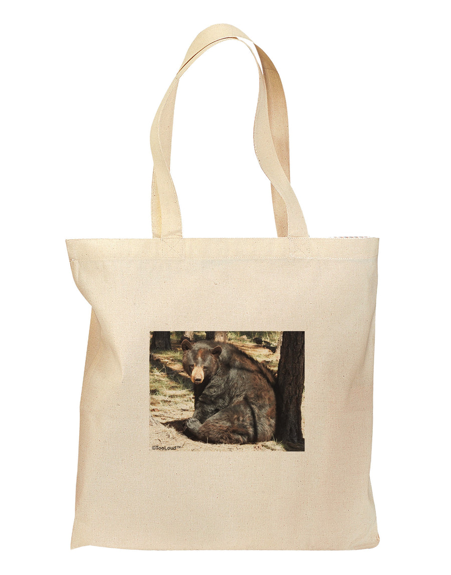 Sad Black Bear Grocery Tote Bag - Natural-Grocery Tote-TooLoud-Natural-Medium-Davson Sales