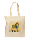 Lion Watercolor 1 Text Grocery Tote Bag-Grocery Tote-TooLoud-Natural-Medium-Davson Sales