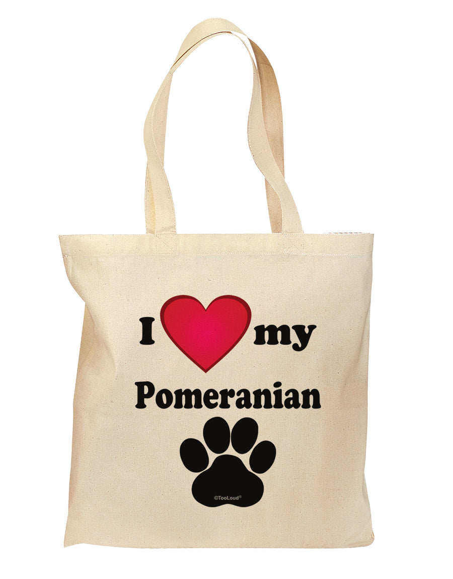 I Heart My Pomeranian Grocery Tote Bag - Natural by TooLoud-Grocery Tote-TooLoud-Natural-Medium-Davson Sales