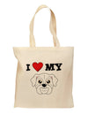 I Heart My - Cute Bulldog - White Grocery Tote Bag by TooLoud-Grocery Tote-TooLoud-Natural-Medium-Davson Sales