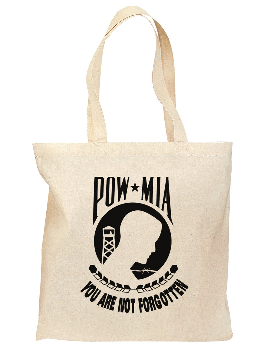 POW MIA Not Forgotten Grocery Tote Bag-Grocery Tote-TooLoud-Natural-Medium-Davson Sales