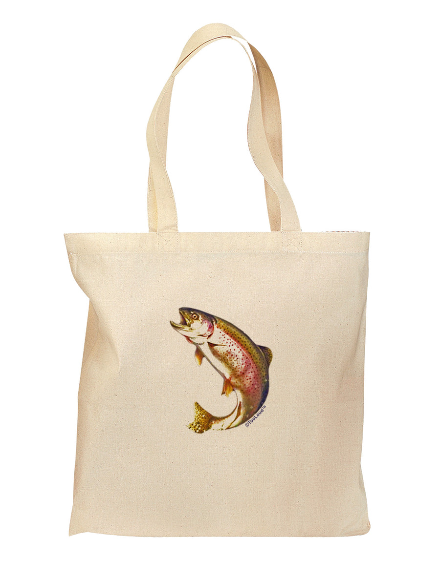 Rainbow Trout Grocery Tote Bag-Grocery Tote-TooLoud-Natural-Medium-Davson Sales