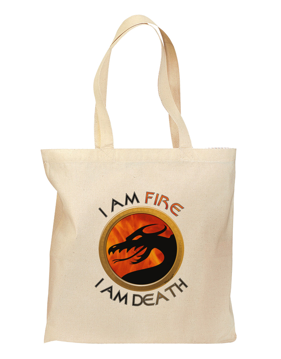 I Am Fire I Am Death Grocery Tote Bag by TooLoud-Grocery Tote-TooLoud-Natural-Medium-Davson Sales