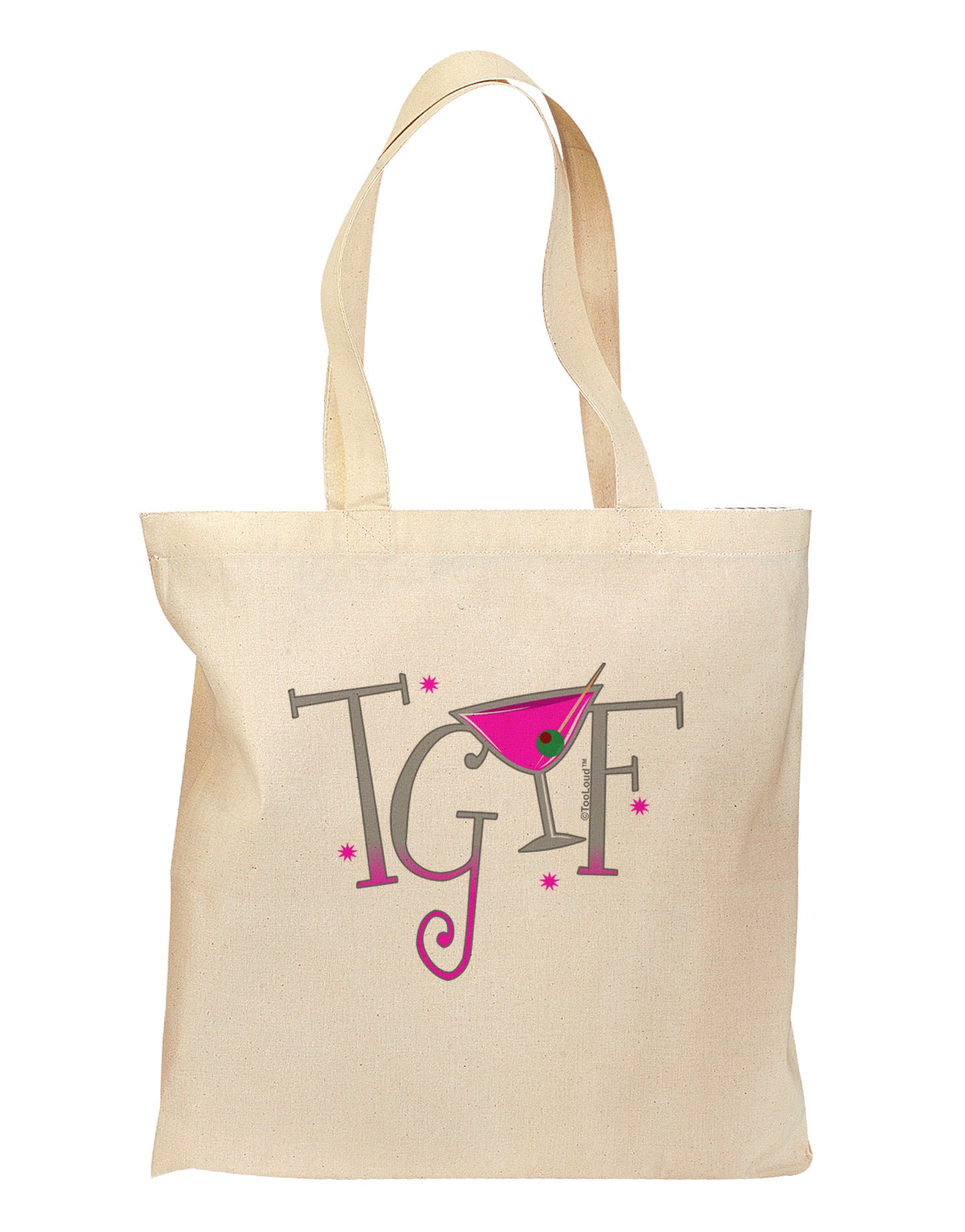 TGIF Martini Grocery Tote Bag-Grocery Tote-TooLoud-Natural-Medium-Davson Sales