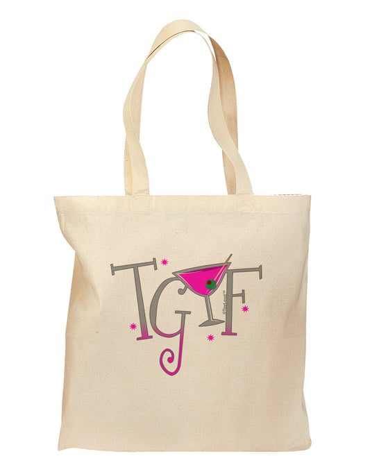 TGIF Martini Grocery Tote Bag-Grocery Tote-TooLoud-Natural-Medium-Davson Sales