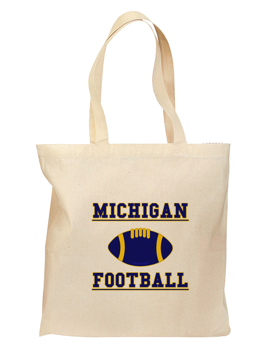 Michigan Football Grocery Tote Bag - Natural by TooLoud-Grocery Tote-TooLoud-Natural-Medium-Davson Sales