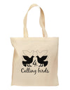 Four Calling Birds Text Grocery Tote Bag-Grocery Tote-TooLoud-Natural-Medium-Davson Sales