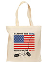 Home of the Free Because of the Brave Grocery Tote Bag-Grocery Tote-TooLoud-Natural-Medium-Davson Sales