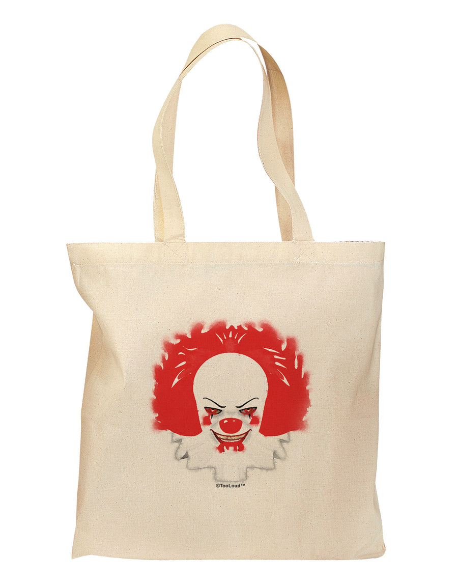 Extra Scary Clown Watercolor Grocery Tote Bag-Grocery Tote-TooLoud-Natural-Medium-Davson Sales