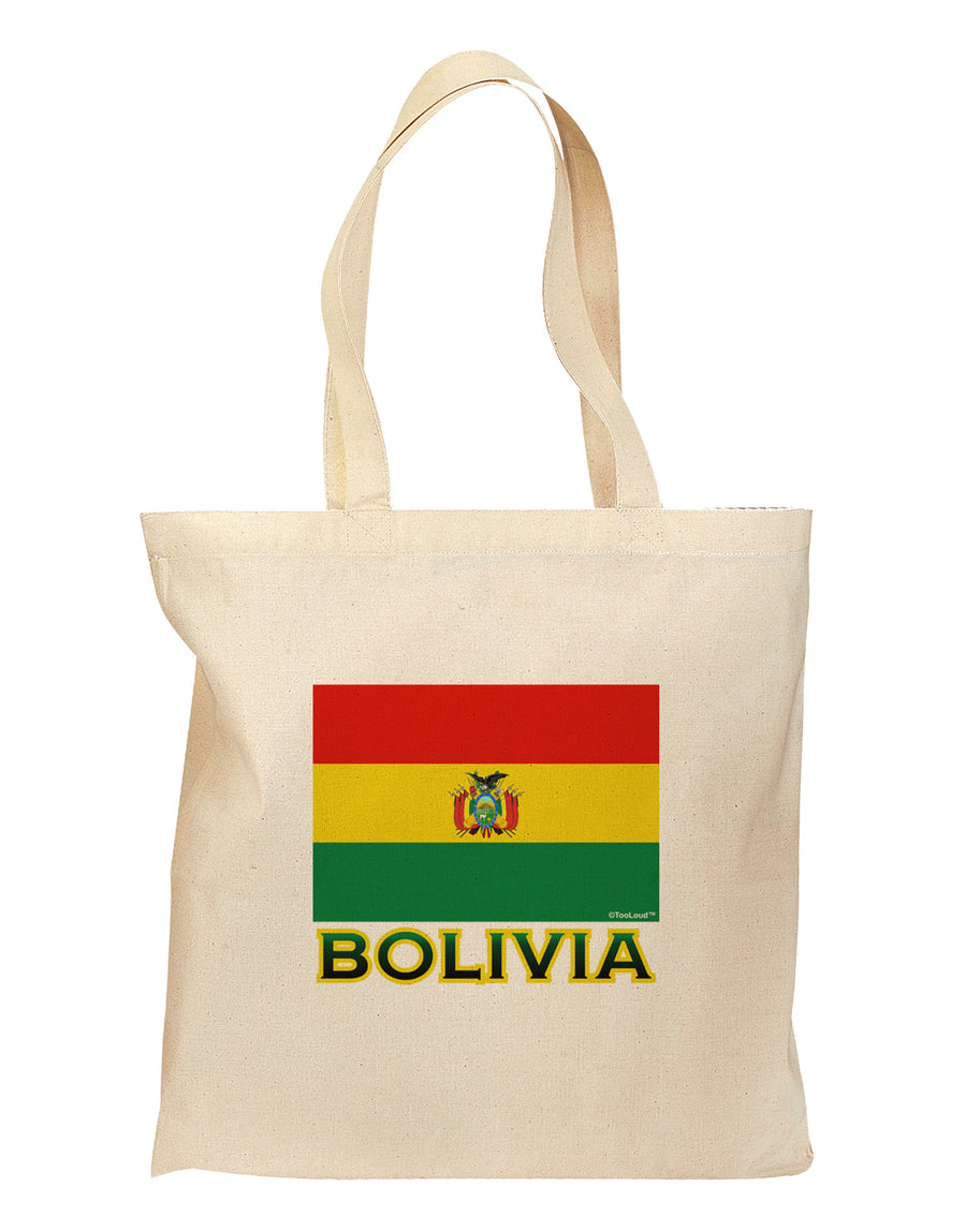 Bolivia Flag Grocery Tote Bag-Grocery Tote-TooLoud-Natural-Medium-Davson Sales