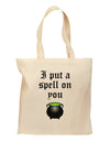 I Put A Spell On You Witches Cauldron Halloween Grocery Tote Bag-Grocery Tote-TooLoud-Natural-Medium-Davson Sales