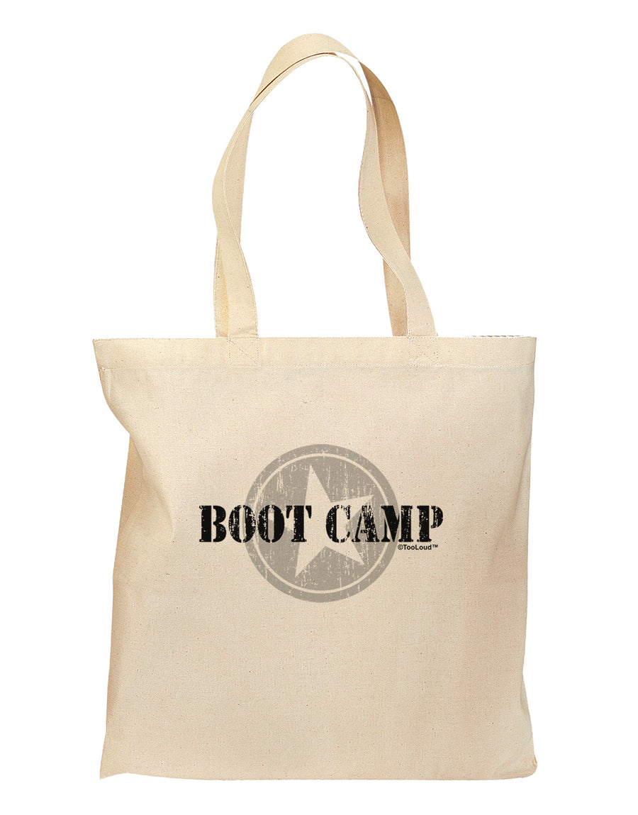 Boot Camp Distressed Text Grocery Tote Bag by TooLoud-Grocery Tote-TooLoud-Natural-Medium-Davson Sales