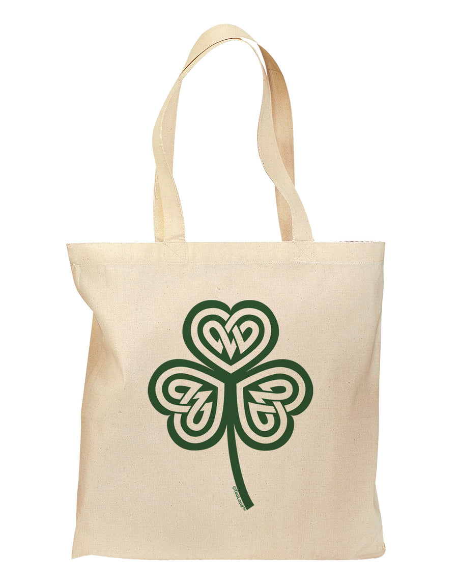 Celtic Knot Irish Shamrock Grocery Tote Bag-Grocery Tote-TooLoud-Natural-Medium-Davson Sales