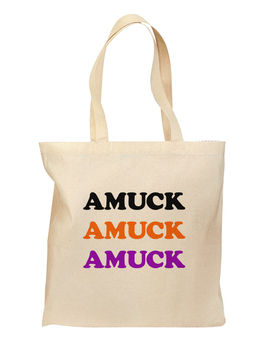 Amuck Amuck Amuck Halloween Grocery Tote Bag-Grocery Tote-TooLoud-Natural-Medium-Davson Sales