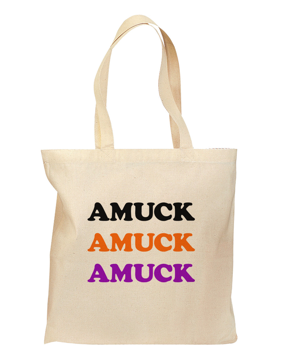 Amuck Amuck Amuck Halloween Grocery Tote Bag-Grocery Tote-TooLoud-Natural-Medium-Davson Sales