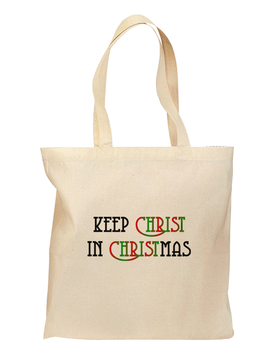 Keep Christ in Christmas Grocery Tote Bag-Grocery Tote-TooLoud-Natural-Medium-Davson Sales