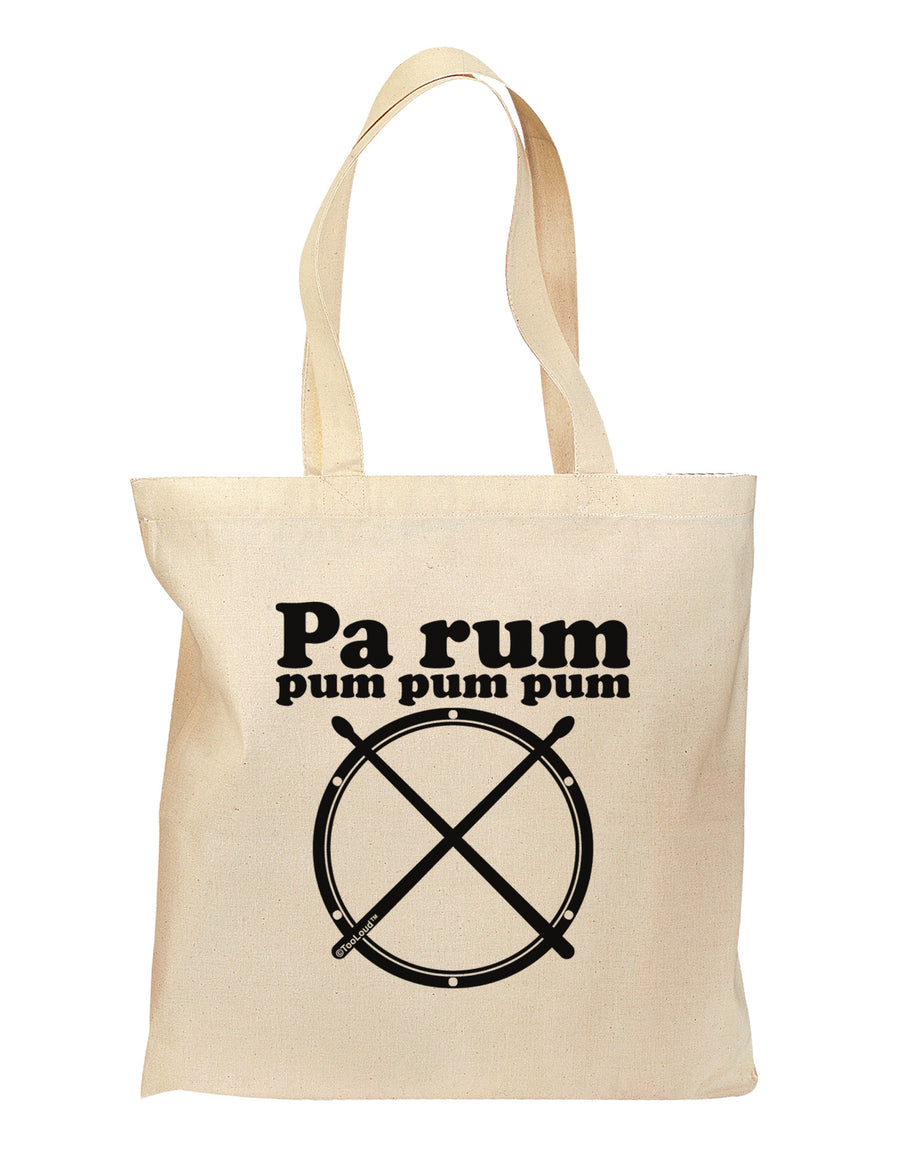 Pa Rum Pum Pum Pum BnW Grocery Tote Bag-Grocery Tote-TooLoud-Natural-Medium-Davson Sales