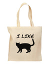 I Like Cat Silhouette Design Grocery Tote Bag by TooLoud-Grocery Tote-TooLoud-Natural-Medium-Davson Sales