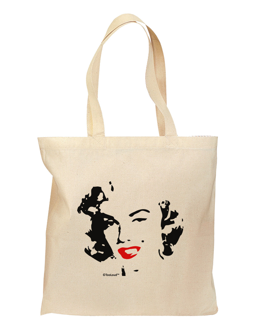 Marilyn Cutout Design Red Lips Grocery Tote Bag by TooLoud-Grocery Tote-TooLoud-Natural-Medium-Davson Sales