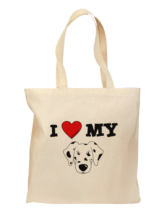 I Heart My - Cute Dalmatian Dog Grocery Tote Bag by TooLoud-Grocery Tote-TooLoud-Natural-Medium-Davson Sales
