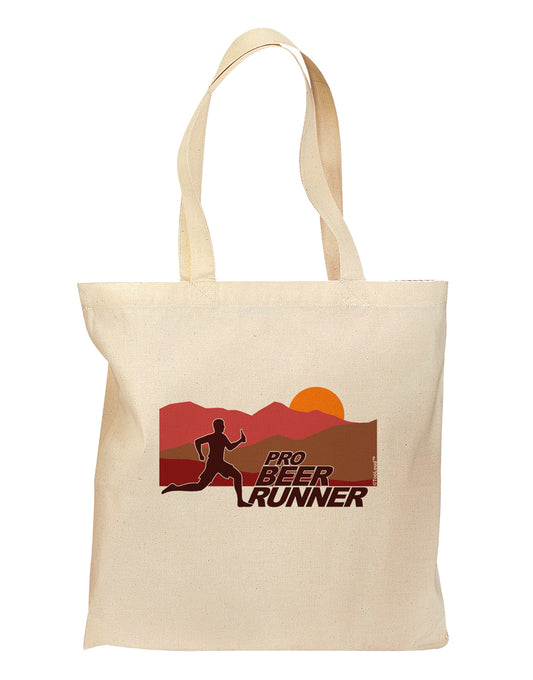 Pro Beer Runner Man Grocery Tote Bag-Grocery Tote-TooLoud-Natural-Medium-Davson Sales