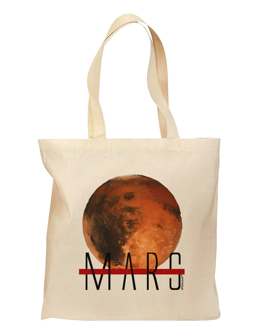 Planet Mars Text Grocery Tote Bag-Grocery Tote-TooLoud-Natural-Medium-Davson Sales