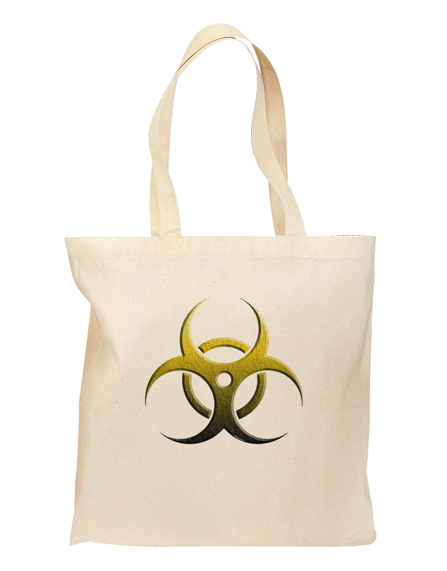 Biohazard Symbol Yellow Stone Apocalypse Grocery Tote Bag-Grocery Tote-TooLoud-Natural-Medium-Davson Sales