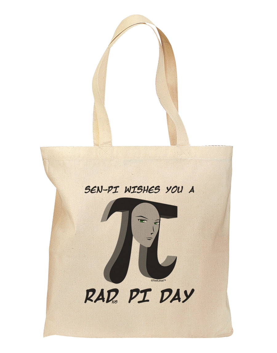 Sen-Pi Wishes You a Rad Pi Day Grocery Tote Bag-Grocery Tote-TooLoud-Natural-Medium-Davson Sales