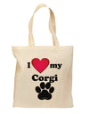 I Heart My Corgi Grocery Tote Bag - Natural by TooLoud-Grocery Tote-TooLoud-Natural-Medium-Davson Sales