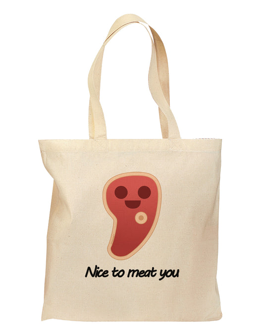 Steak - Nice to Meat You Grocery Tote Bag-Grocery Tote-TooLoud-Natural-Medium-Davson Sales