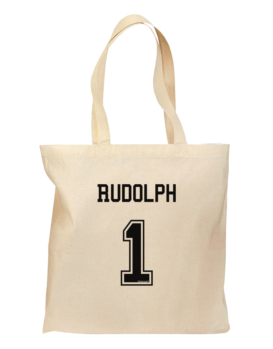 Reindeer Jersey - Rudolph 1 Grocery Tote Bag-Grocery Tote-TooLoud-Natural-Medium-Davson Sales