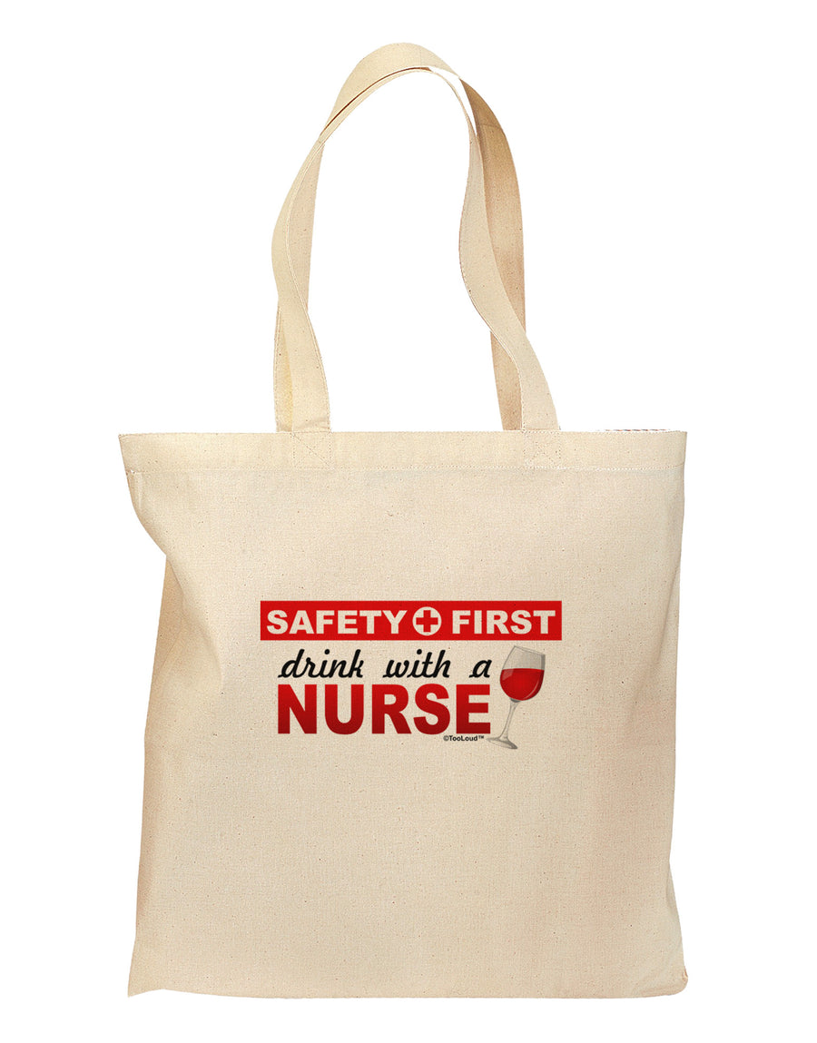 Drink With A Nurse Grocery Tote Bag-Grocery Tote-TooLoud-Natural-Medium-Davson Sales