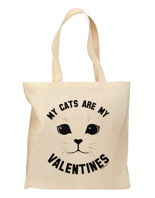 My Cats are my Valentines Grocery Tote Bag by TooLoud-TooLoud-Natural-Davson Sales