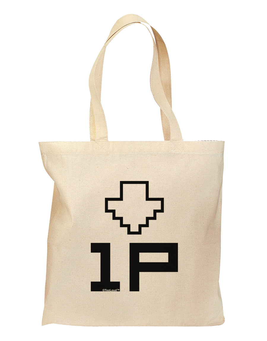 Player One Couples Design Grocery Tote Bag-Grocery Tote-TooLoud-Natural-Medium-Davson Sales